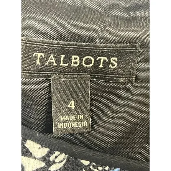 Talbots Women's Sz 4 Cotton Blend Paisley Sheath Dress Sleeveless Career Office - Picture 8 of 9